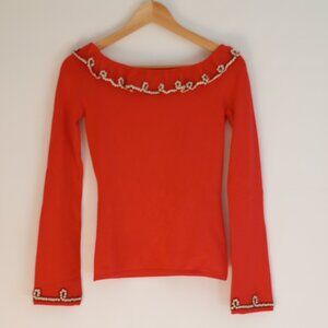 Beautiful MODA INTERNATIONAL silk pink pearl long sleeve shirt XXS